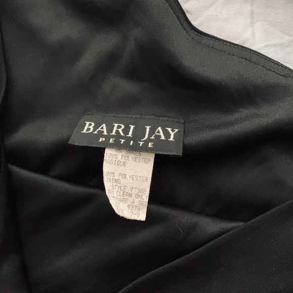 BARI JAY Size 7-8 black one shoulder long dress in excellent condition - Picture 4 of 4